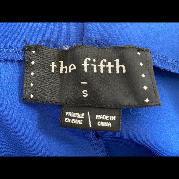 Bright Blue Midi Skirt with Side Slits S - Picture 6 of 9